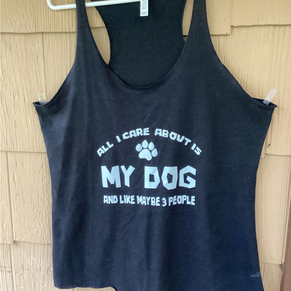 Bella Canvas Top Tank Coverup Black Dog Lover White 1XL - Picture 6 of 8